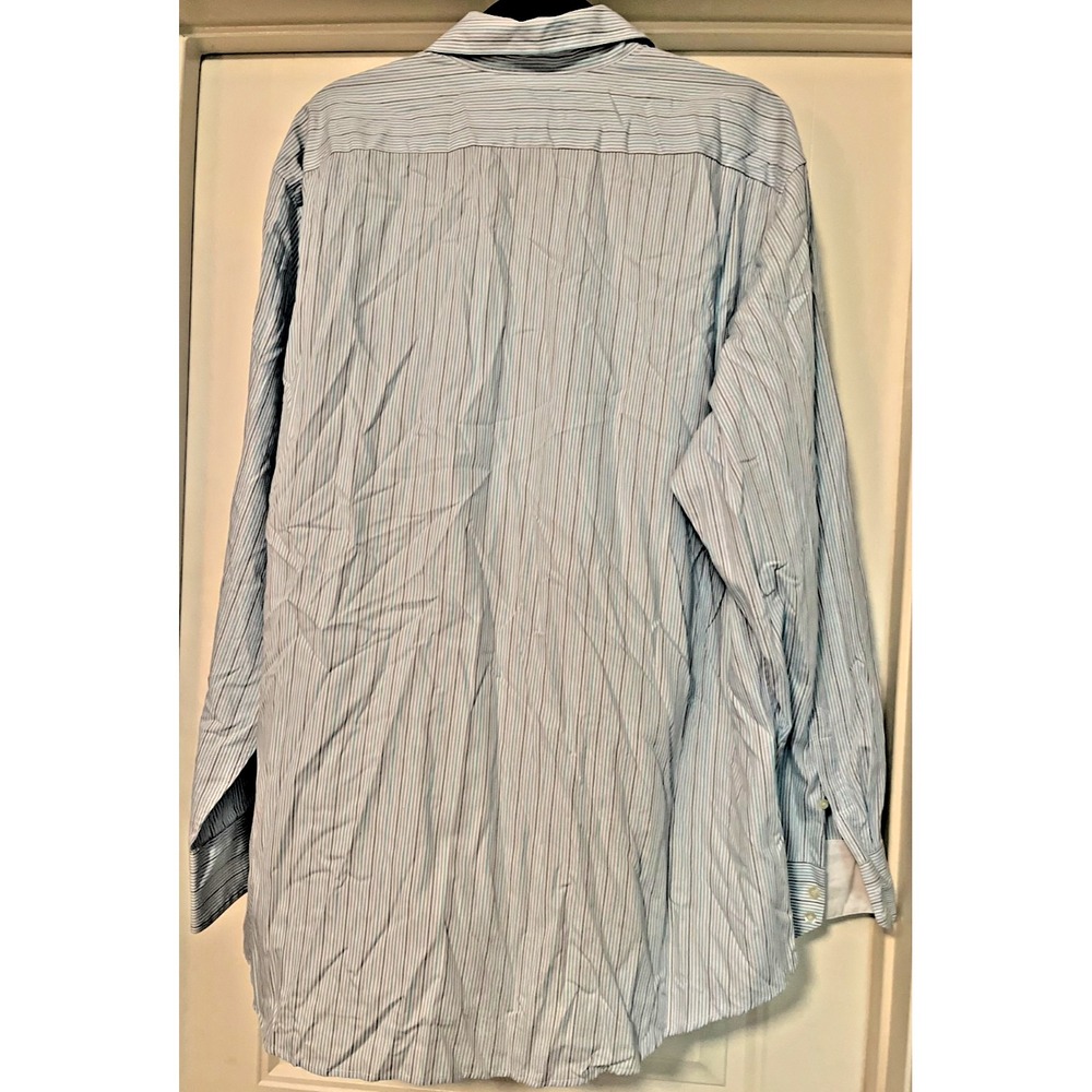 LACOSTE Mens 46 Modern Fit Striped Button Down Long Sleeve Dress Shirt *NOTE - Picture 2 of 8